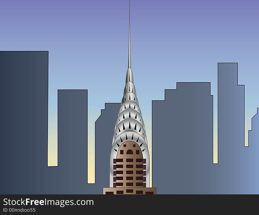 Chrysler building on a background of skyscrapers of New York. Chrysler building on a background of skyscrapers of New York