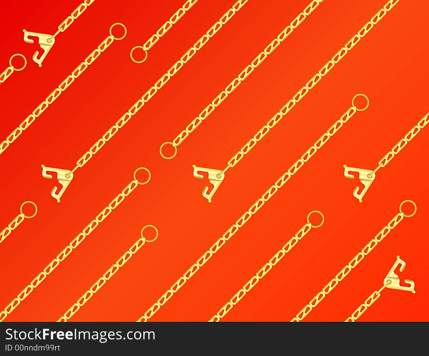 Chainlet on a orange background. Chainlet on a orange background