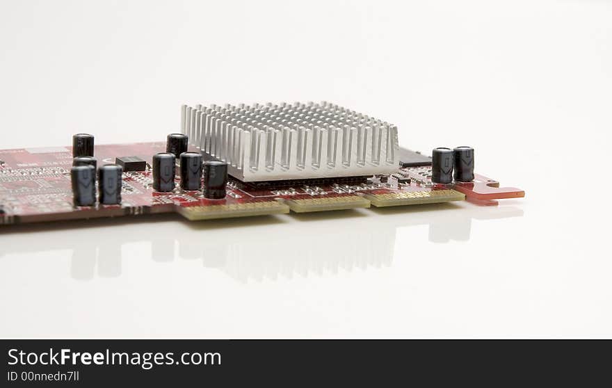 Computer graphic card isolated over white