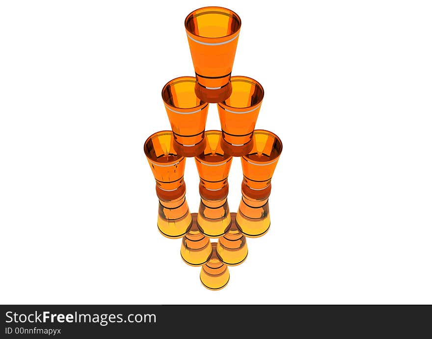 This is a group of small glases like a pyramid