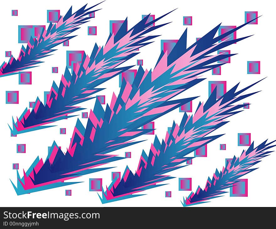 Abstract blue pink rectangle organic forms. Abstract blue pink rectangle organic forms