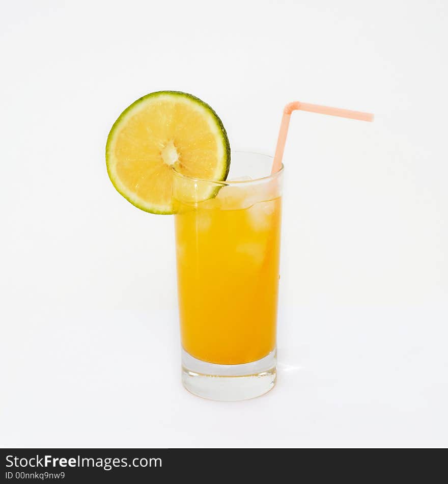 Isolated glass of orange juice