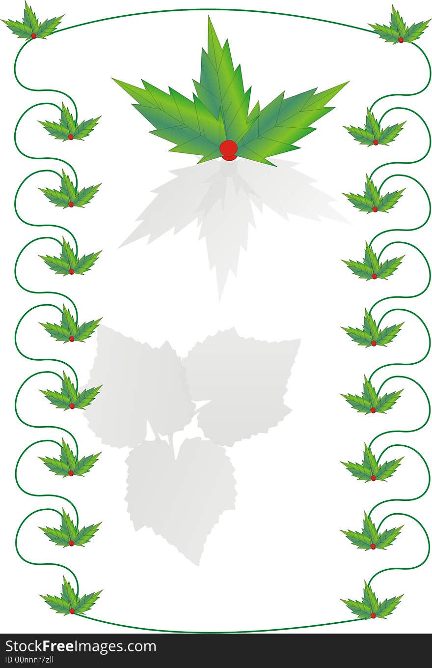 A decorative Christmas card of holly and ivy. This image would make a great border for your decorating needs as well. A decorative Christmas card of holly and ivy. This image would make a great border for your decorating needs as well.