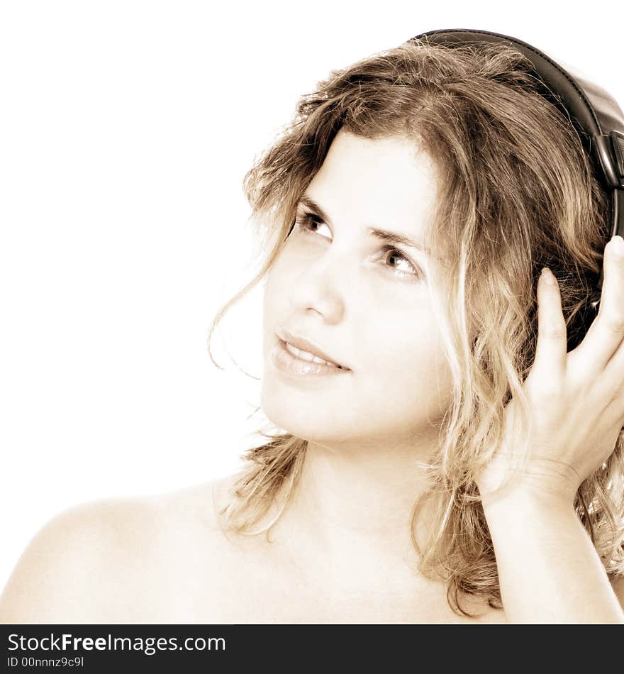 Girl with headphones