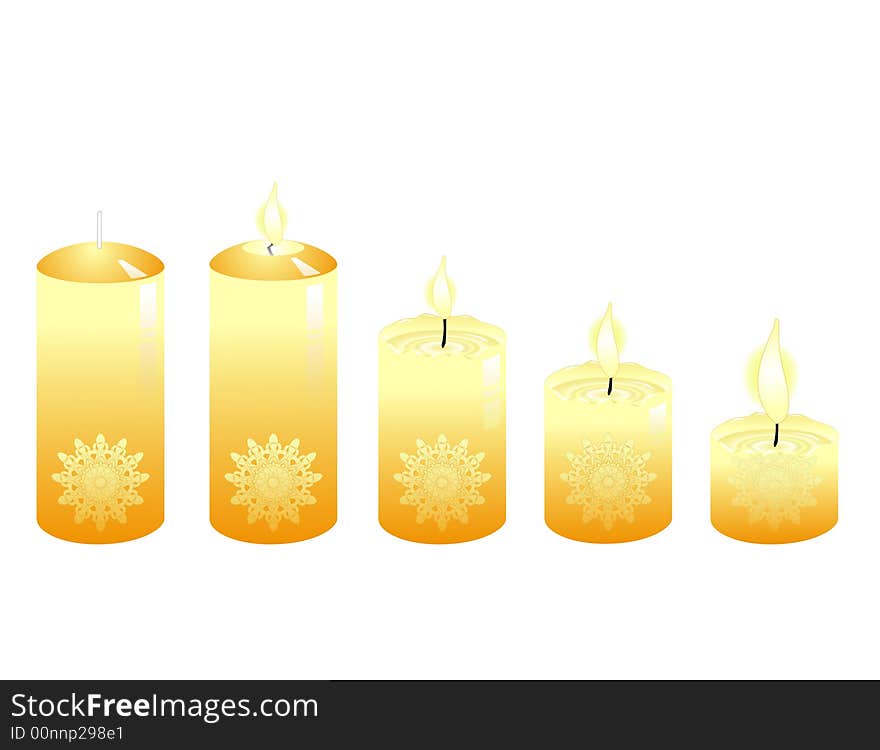 5 different states of advent candles