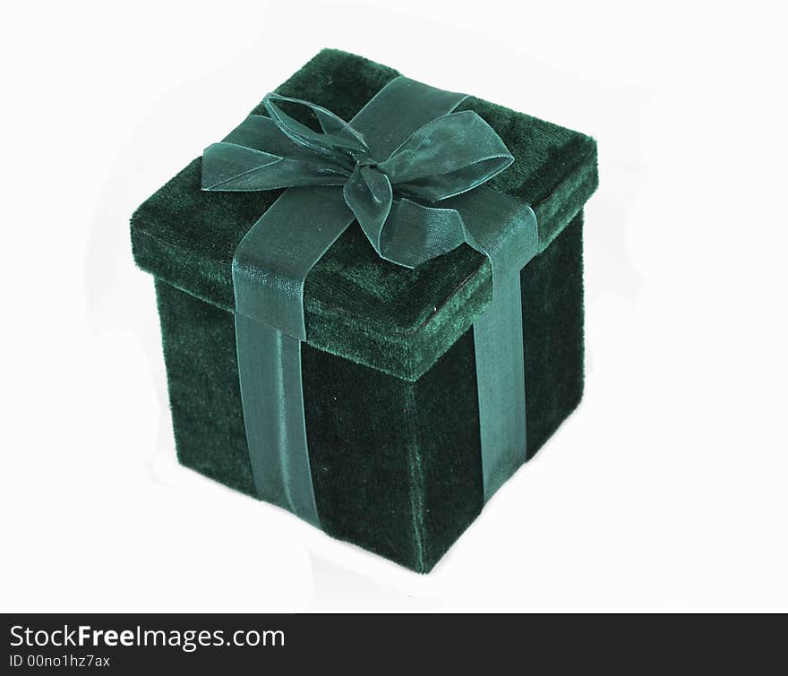 A single holiday box on white background. A single holiday box on white background