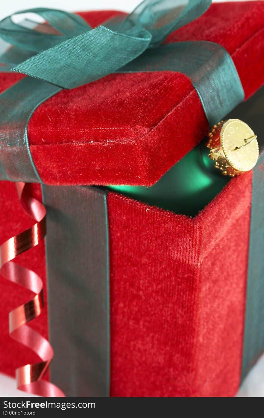 A single holiday box on white background