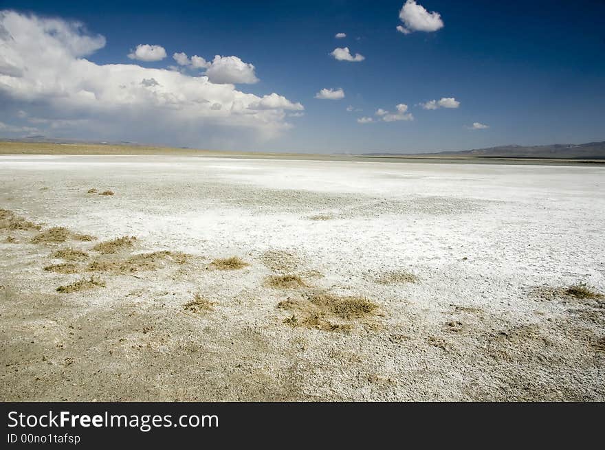 Salty lake in Mongolian Gobi