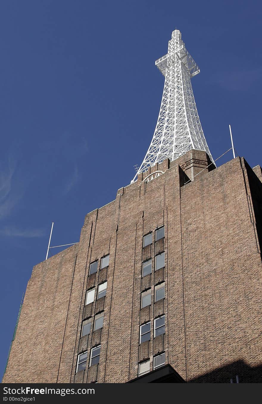 Tall Urban City Building, Brick Facade In Sydney, Australia. Tall Urban City Building, Brick Facade In Sydney, Australia