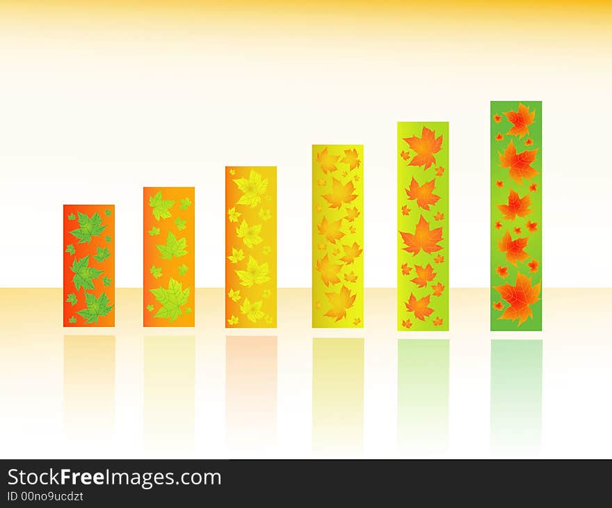 Autumn business graph of success. Autumn business graph of success