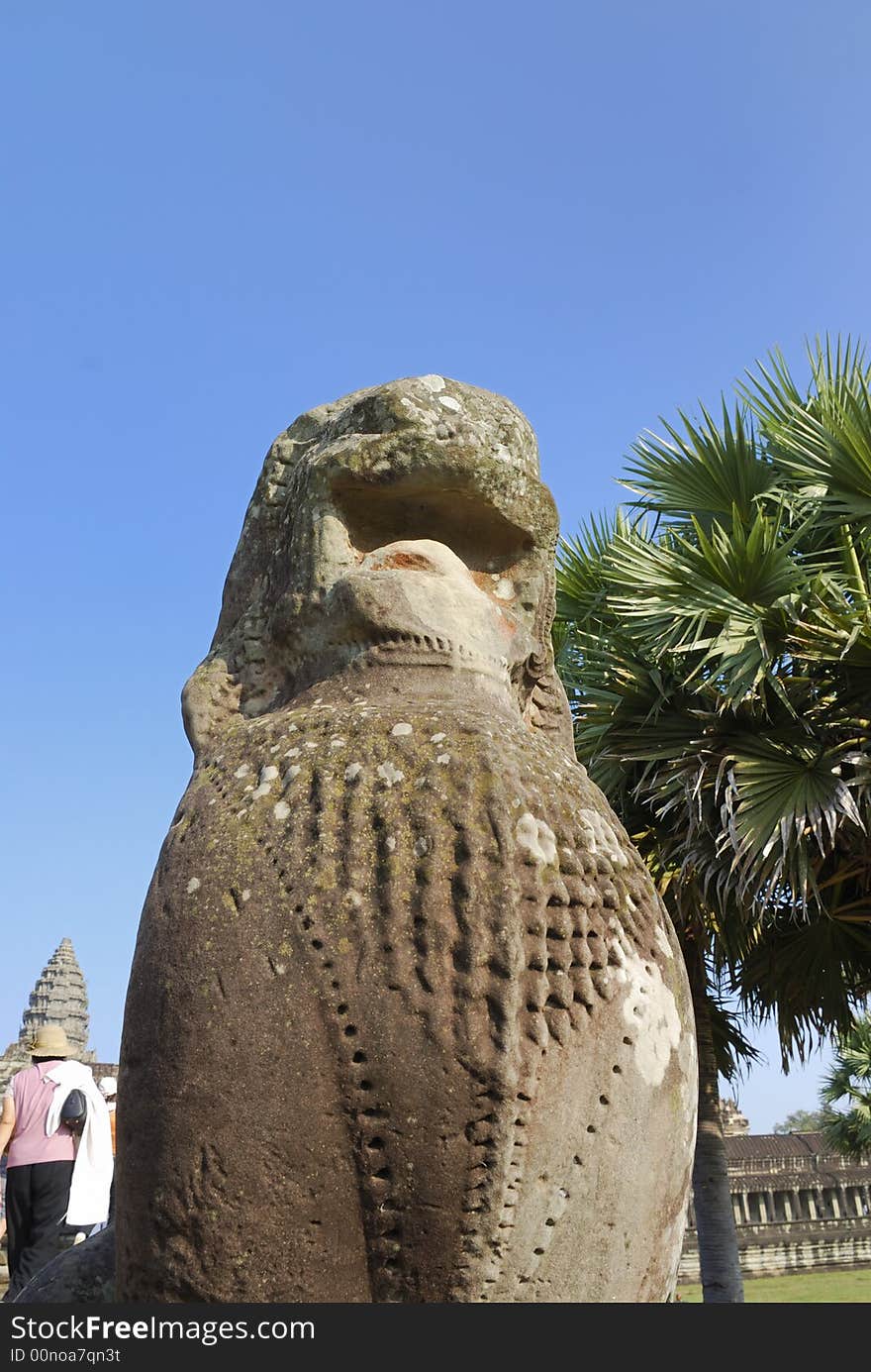 Lion sculpture at Angkor Wat