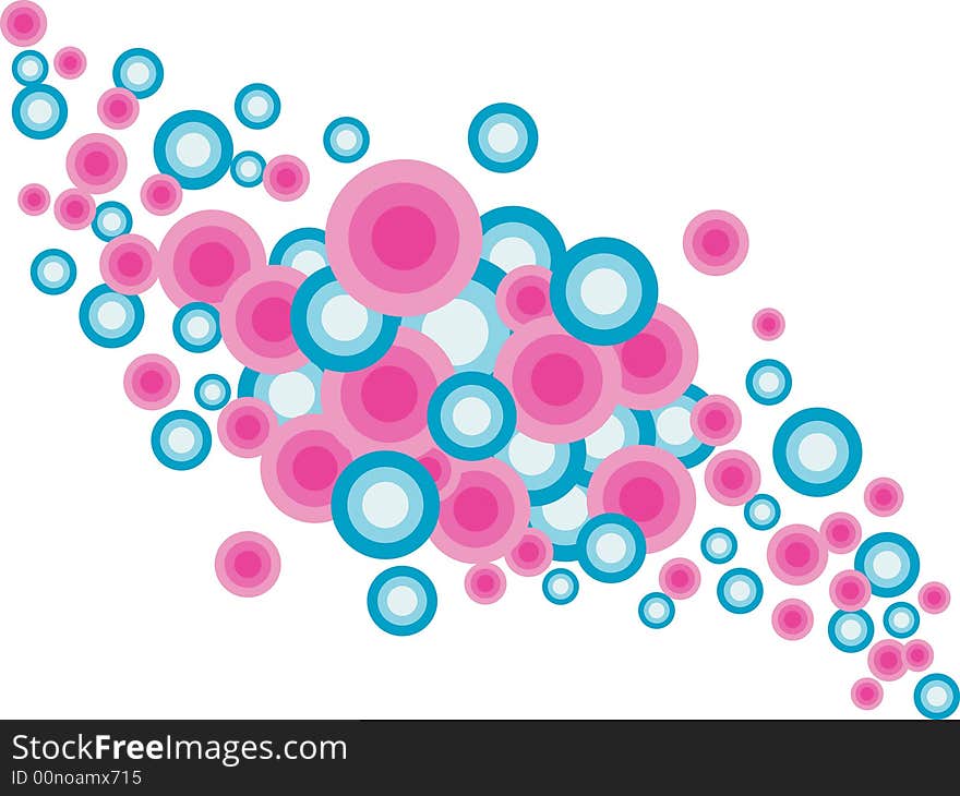 Pink and blue circle abstract