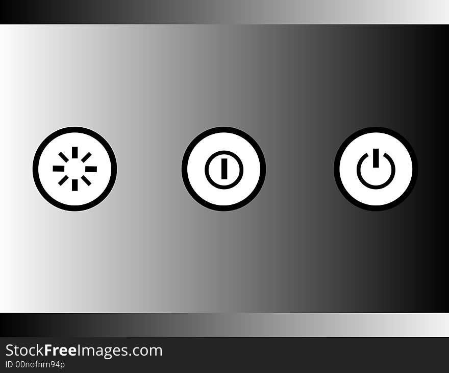 Buttons of management a power supply. Buttons of management a power supply