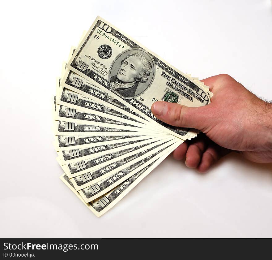 Hi res image of hand hold dollars