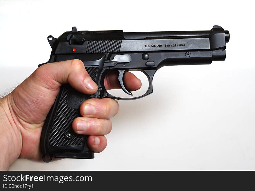 Hi res photo of hand hold pistol