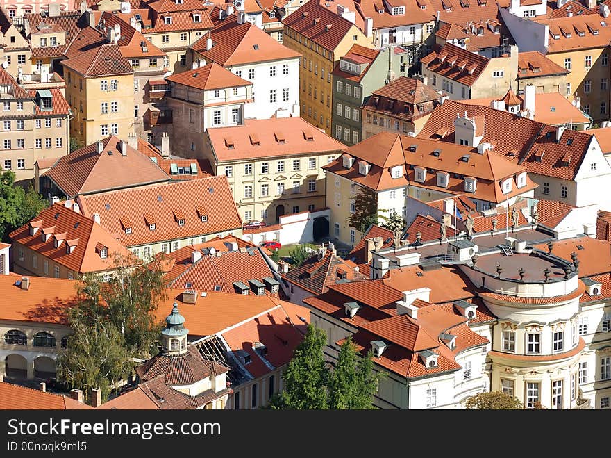 The rooftops of Prague, Czech Republic. The rooftops of Prague, Czech Republic