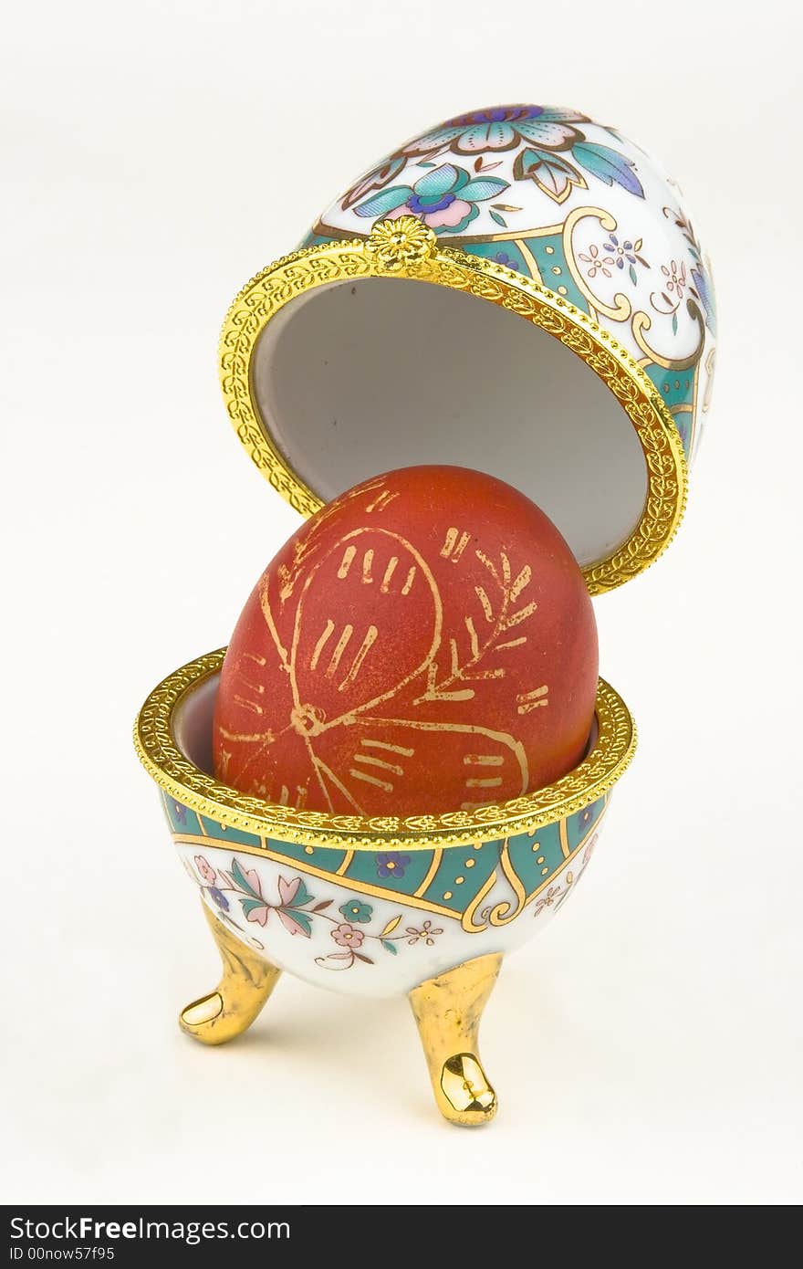 Easter egg in egg-cup