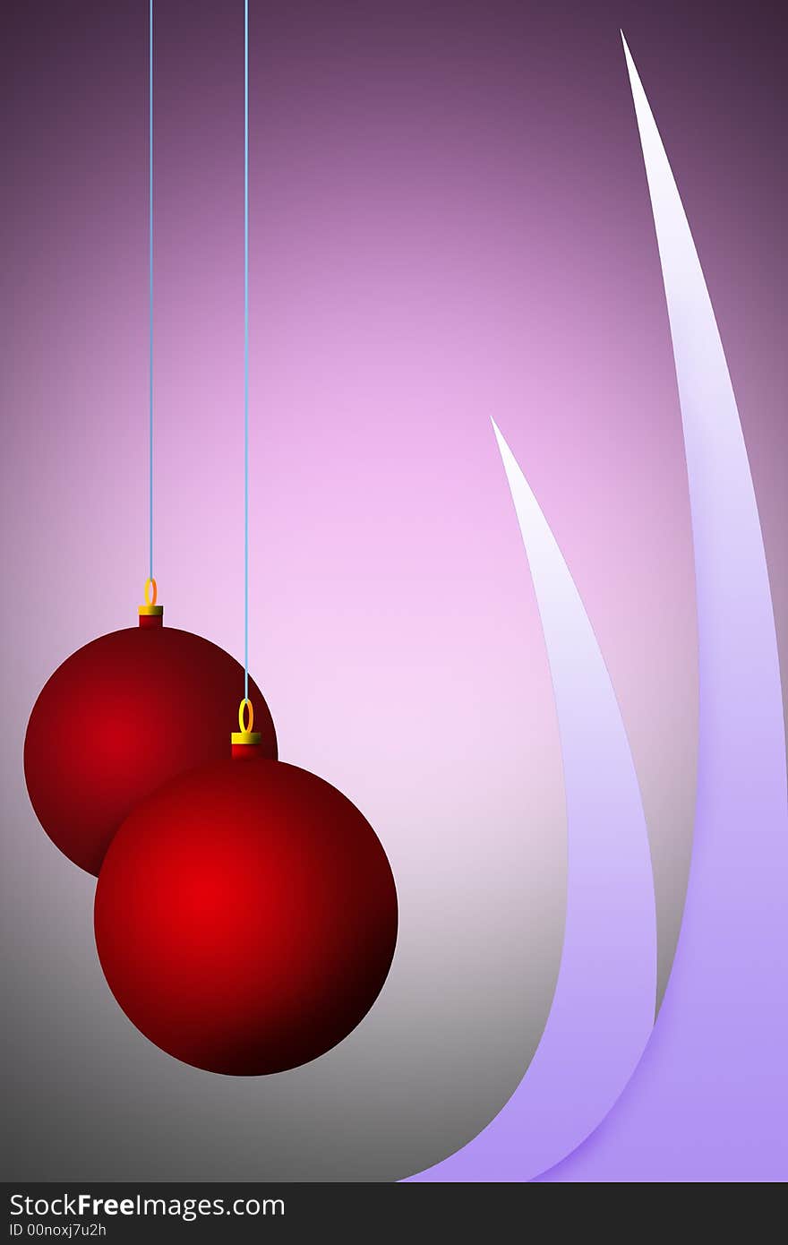 Illostration of a Christmas baubles hanging from the Christmas tree