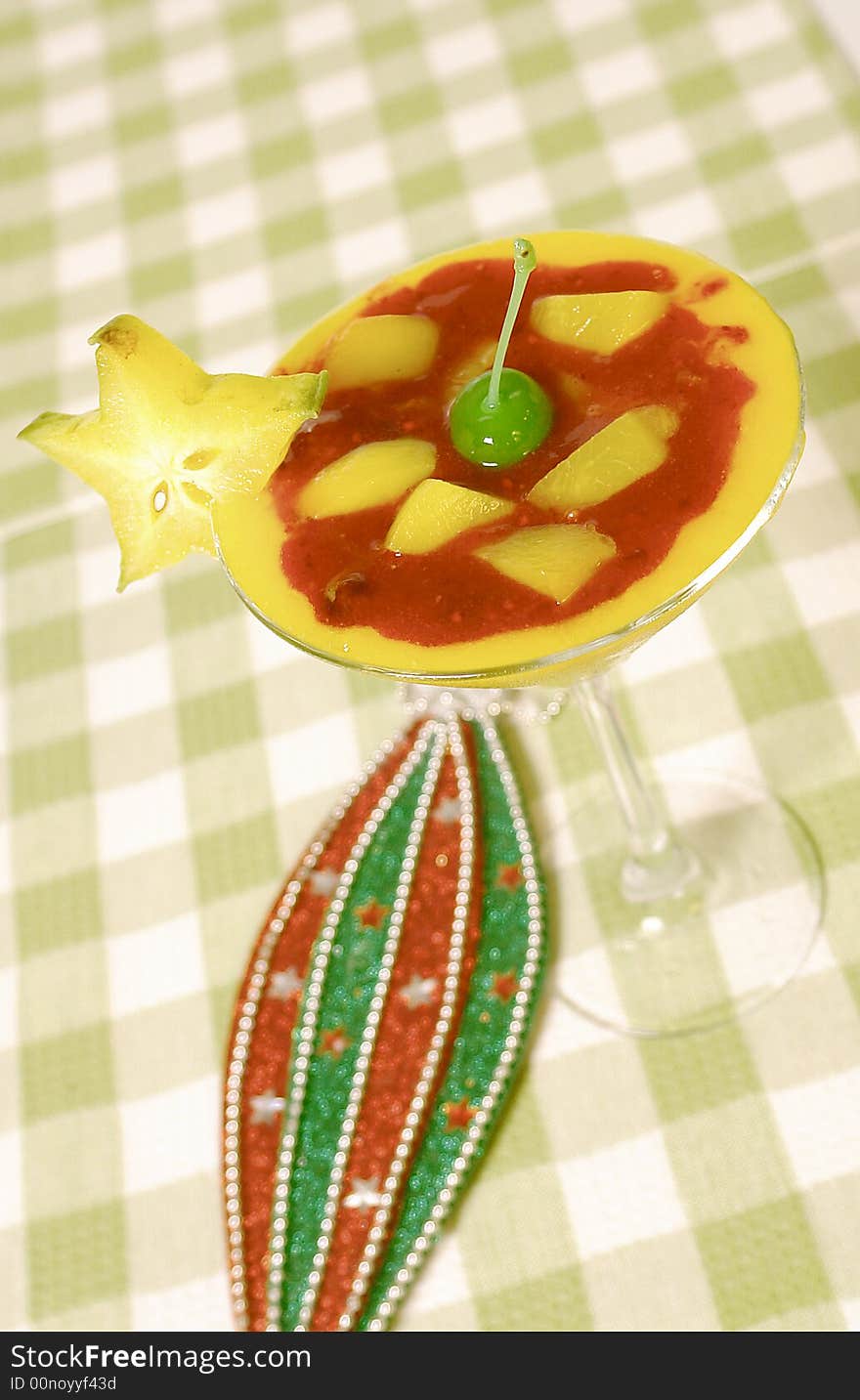 Fruit mousse with mango and starfruit. Fruit mousse with mango and starfruit