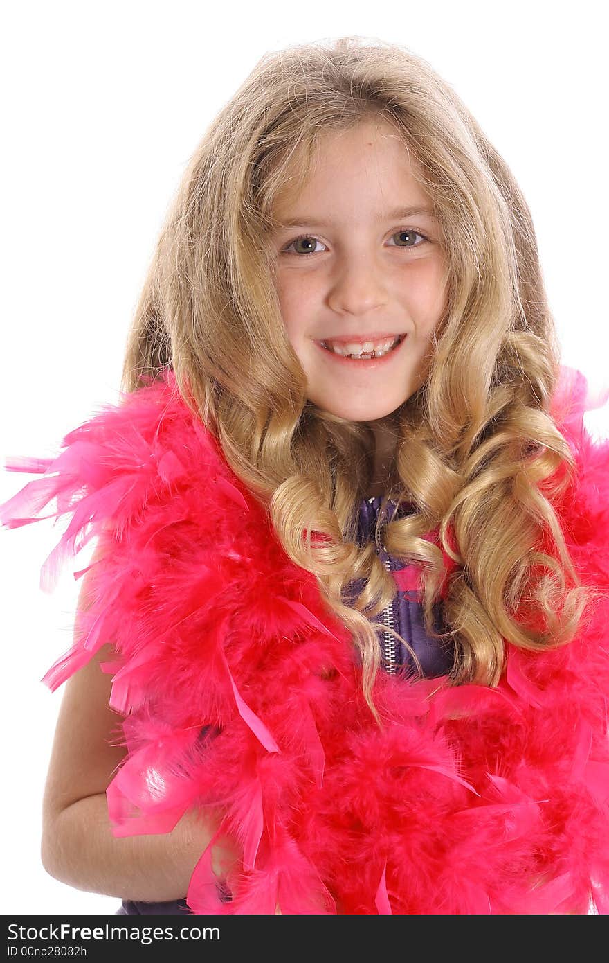 Child model with boa upclose