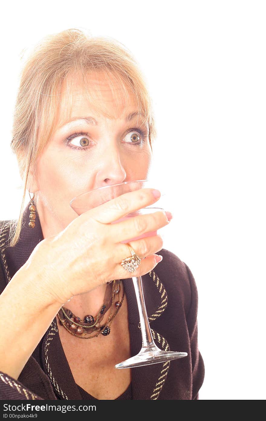 Woman drinking a cocktail