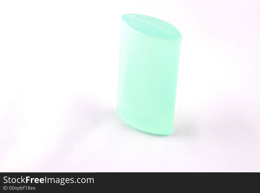 Multi-coloured soap on a white background