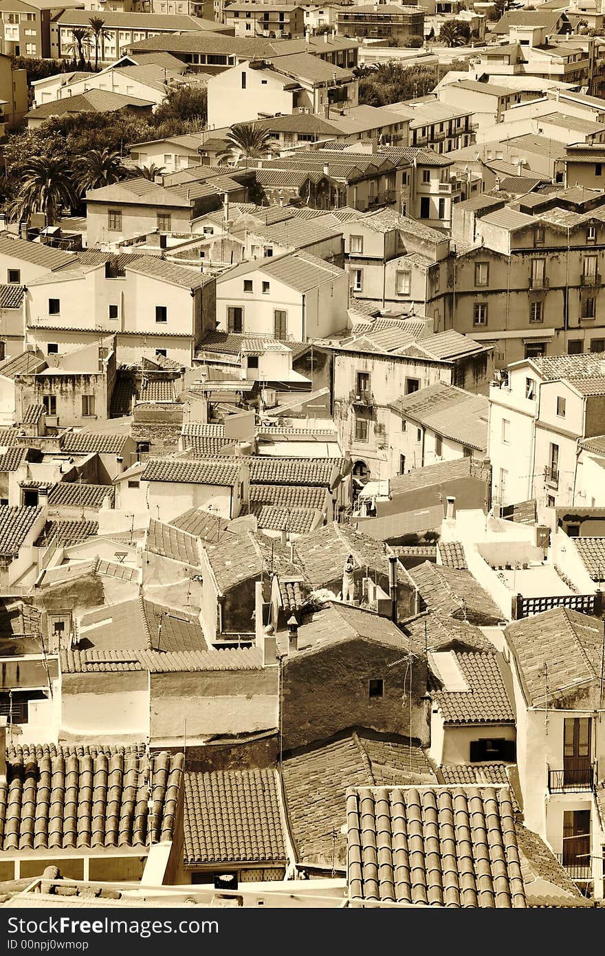 A picturesque italian city seen from a high view