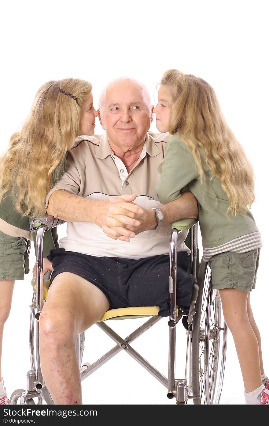 Great grandfather kiss vertical