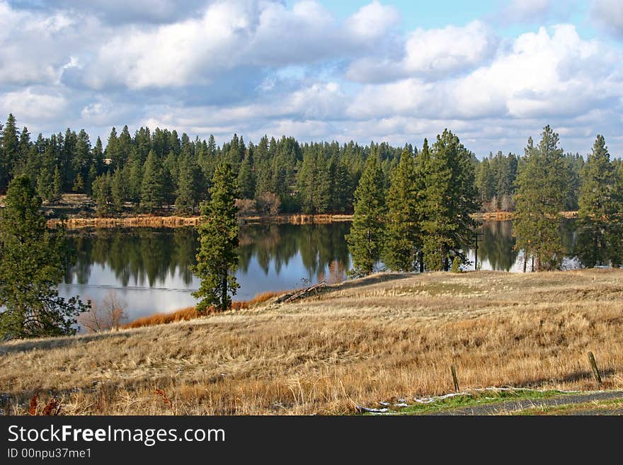 A view of Philleo Lake, west of Spangle, WA.