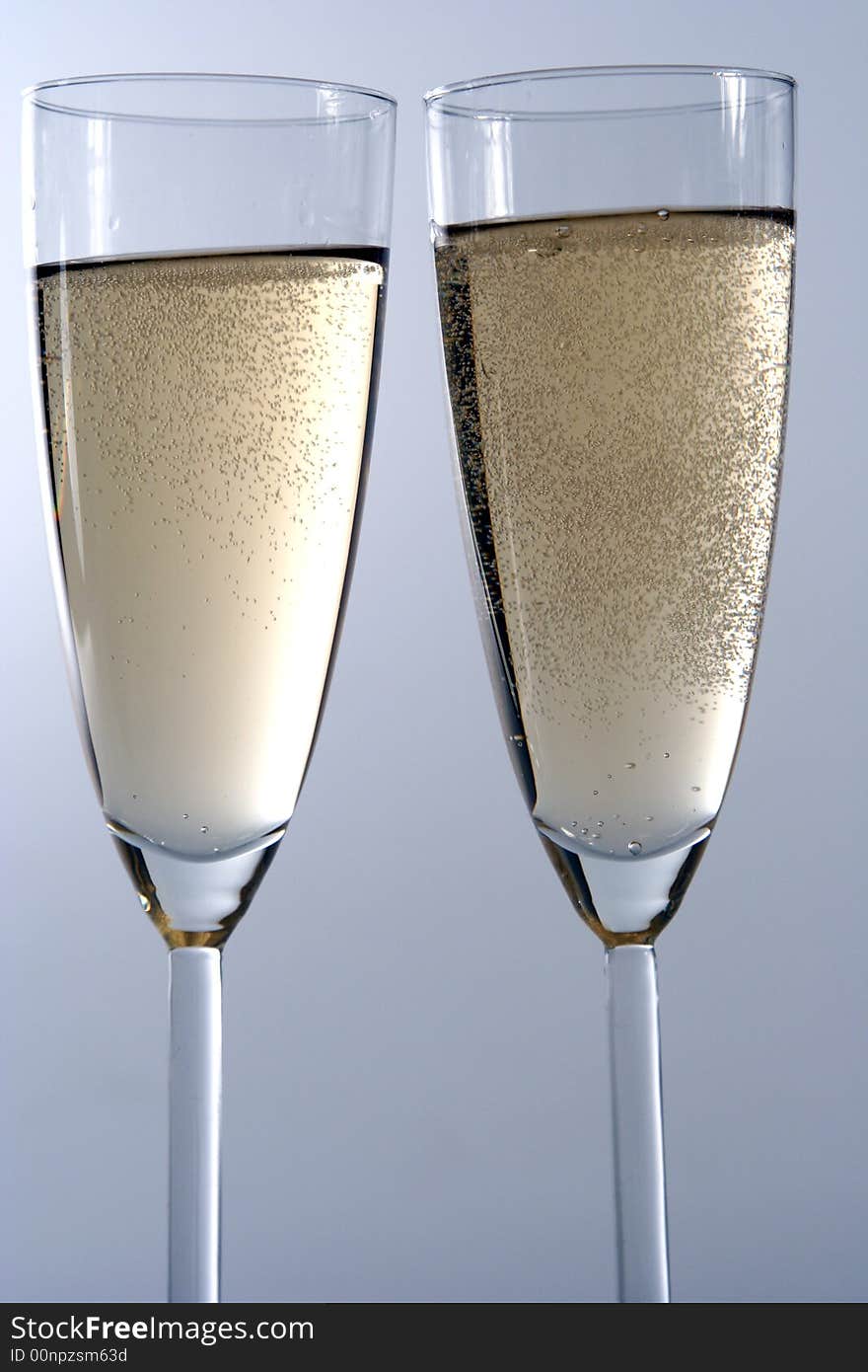 Wineglass of champagne isolated in white backgroun