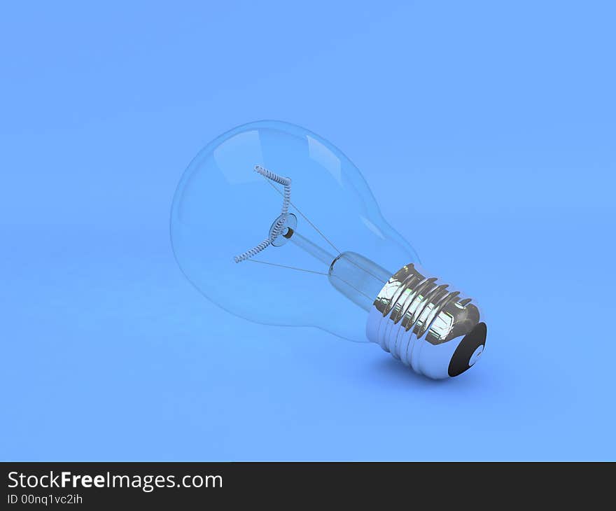 Light bulb with blue background