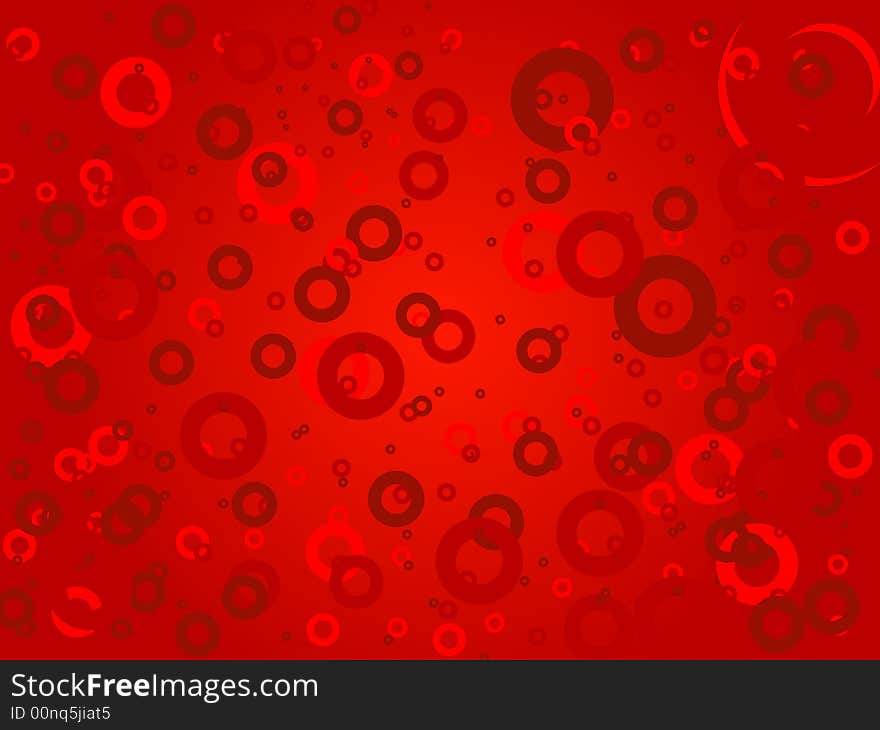 Abstract many sparse red circles. Abstract many sparse red circles