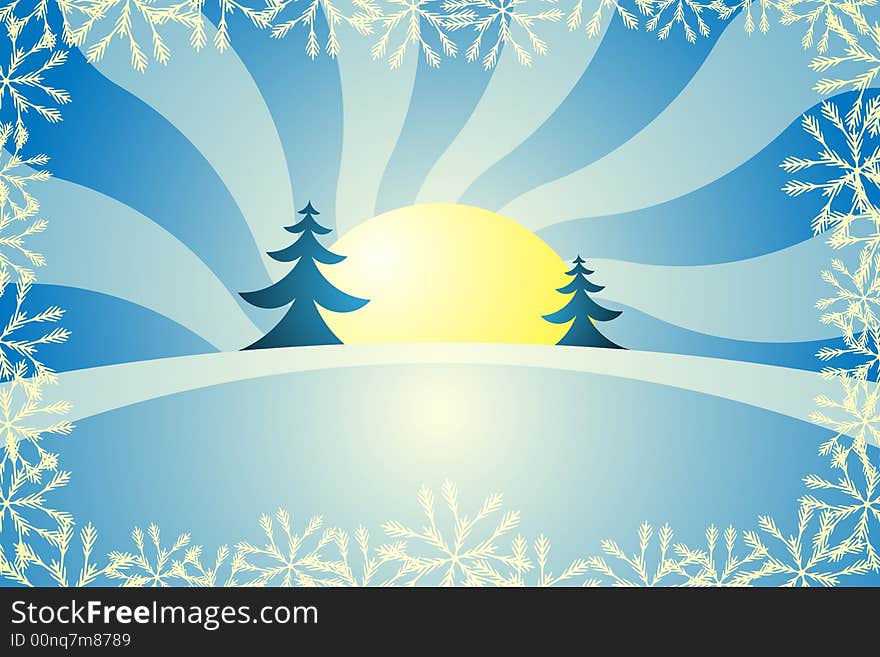 Vector illustration of Christmas trees