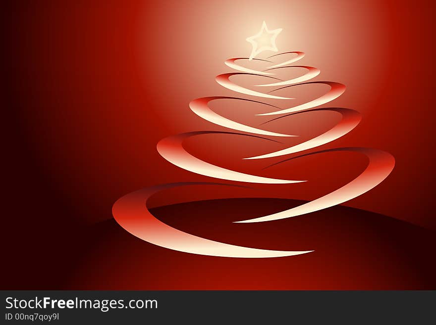 Vector illustration of Christmas tree