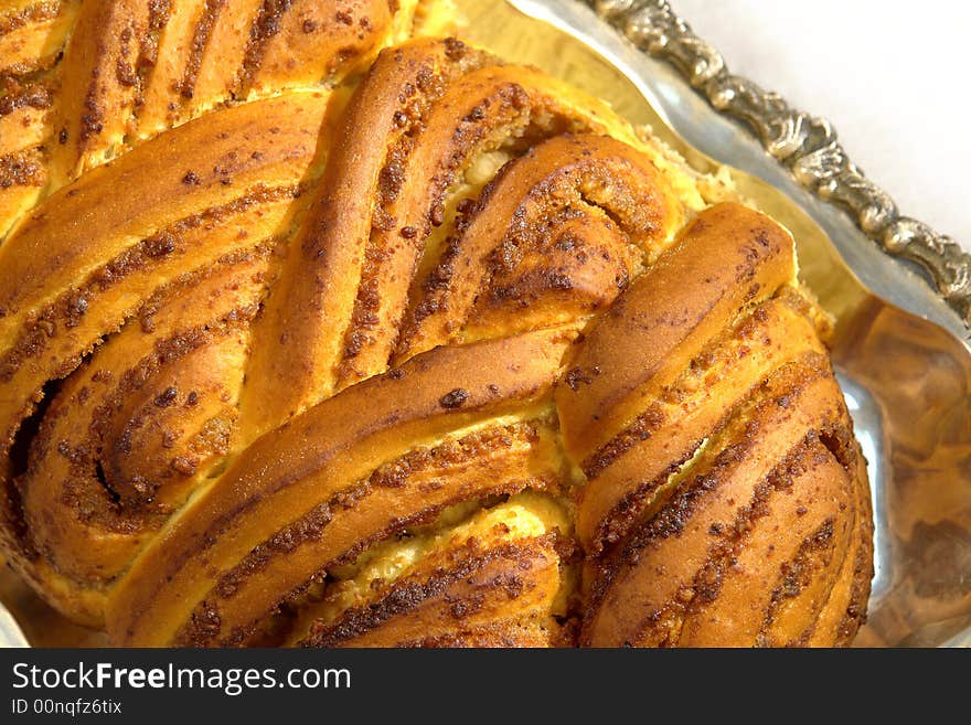 Different kind of bread on a silver plate