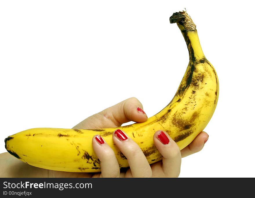 Banana in female hand