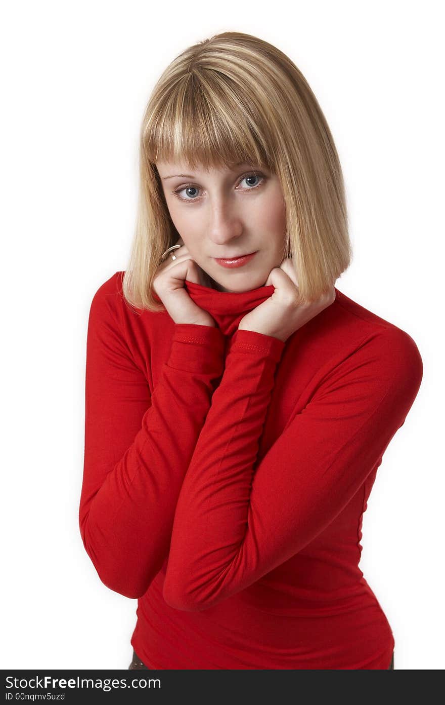 Portrait of a young woman isolated on white