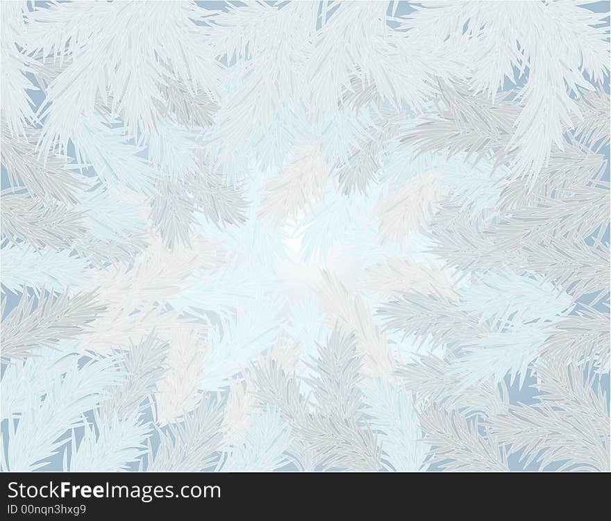 Winter background madden from white, blue and grey fir-branches. Winter background madden from white, blue and grey fir-branches