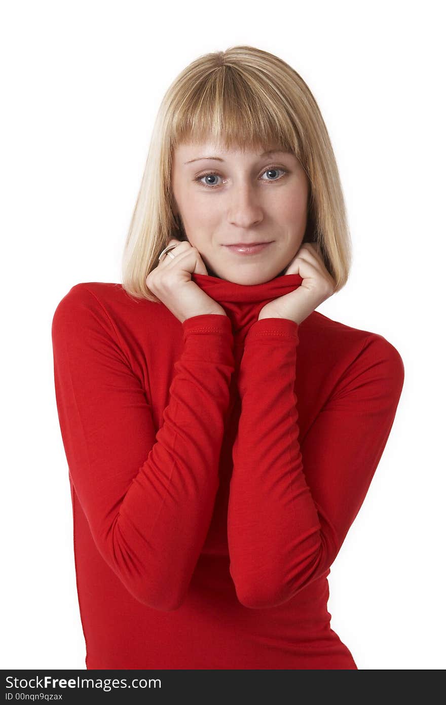 Portrait of a young woman isolated on white