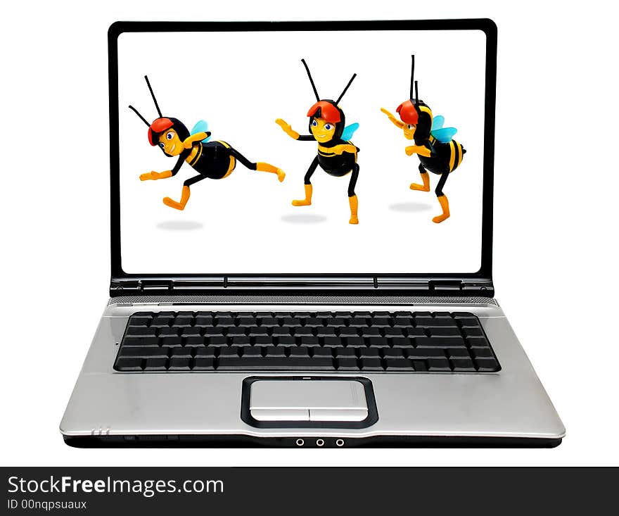 Laptop computer image isolated on the white background