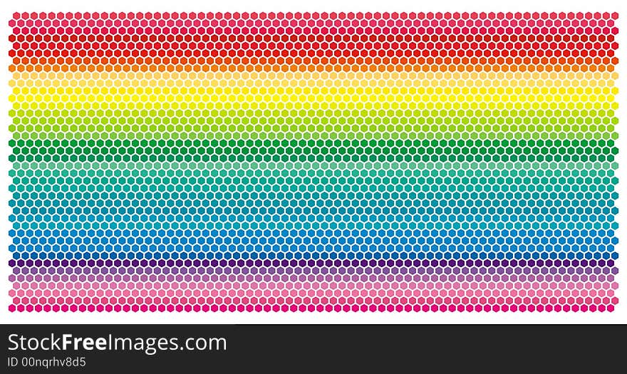 Colored honeycombs pattern. Vector illustration.