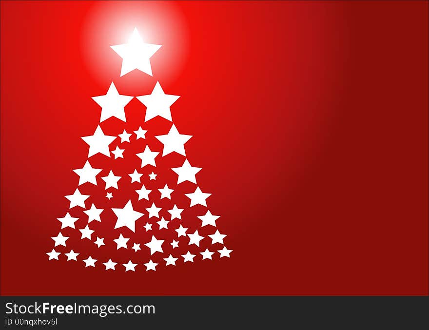 Red christmas background with stars