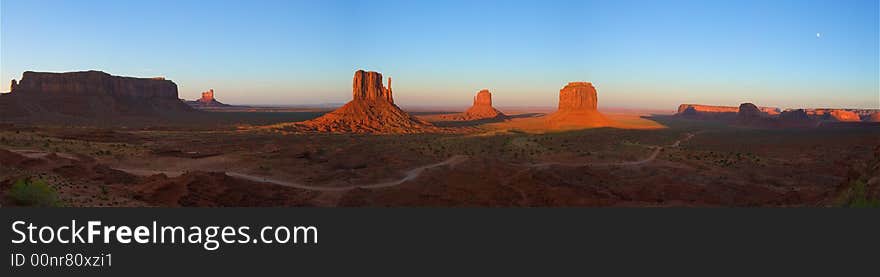 Monument Valley panorama shot, 4 shots stiched together. Monument Valley panorama shot, 4 shots stiched together