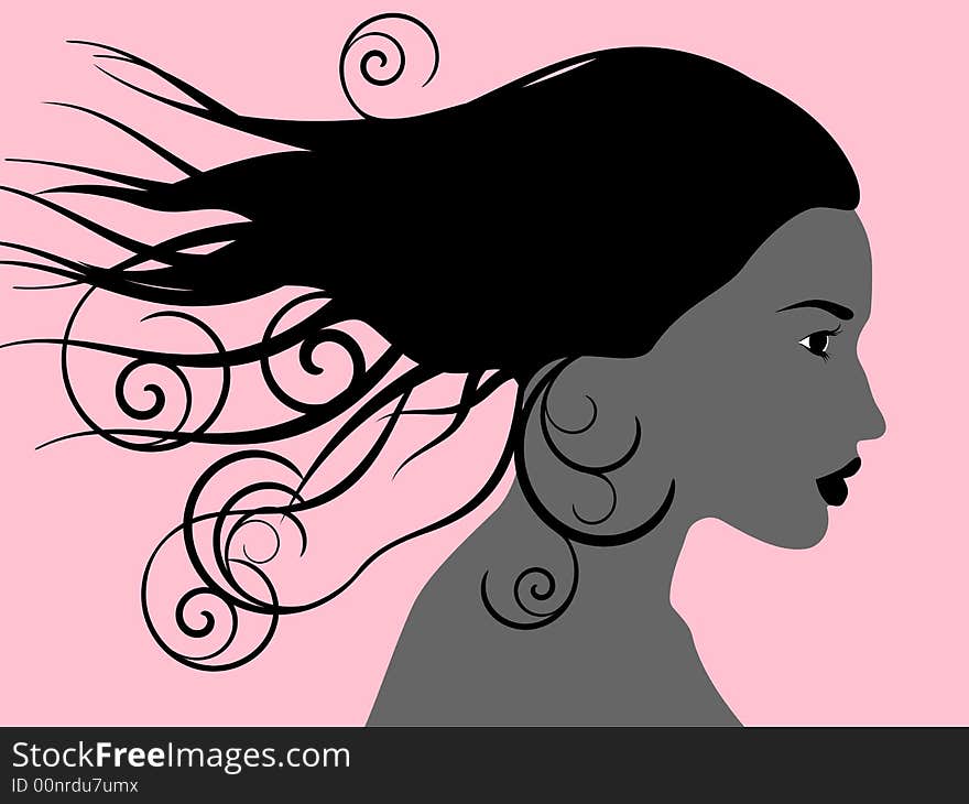 A great illustration about a sensual woman in wind. A great illustration about a sensual woman in wind.