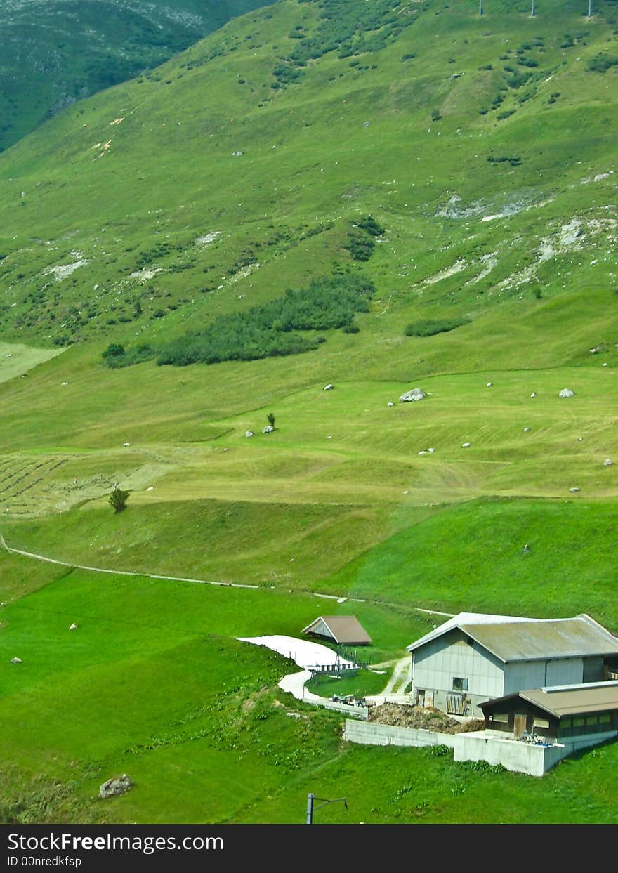 Alpine Countryside In Switzerland, Europe