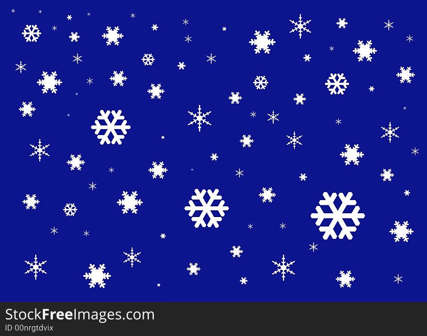 White snowflakes on the dark blue background. White snowflakes on the dark blue background