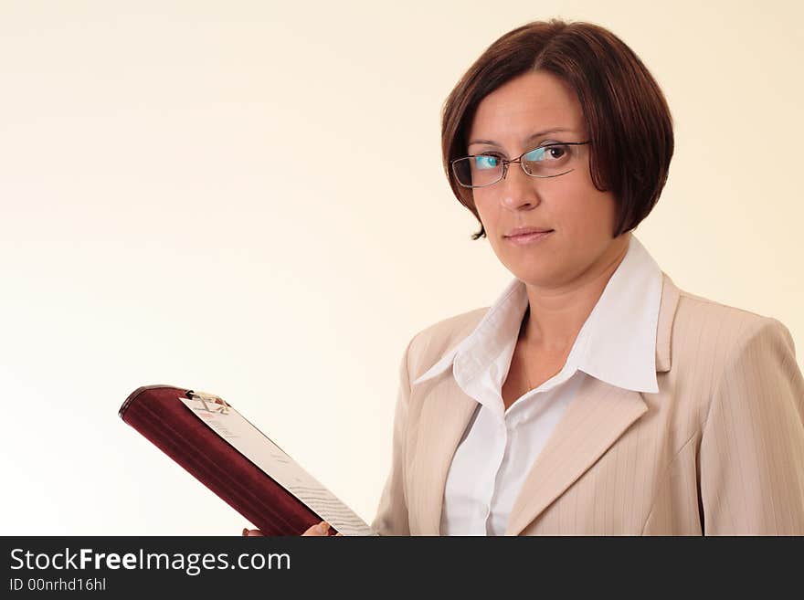 White Businesswoman With Notepad