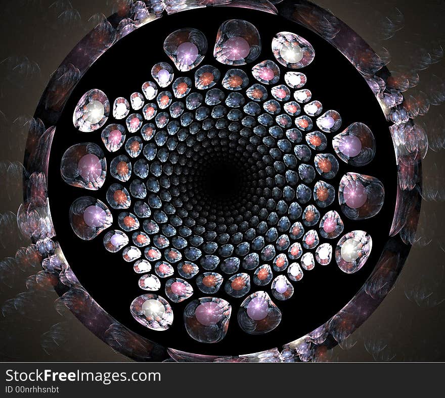 Abstract bubble flame on the black background