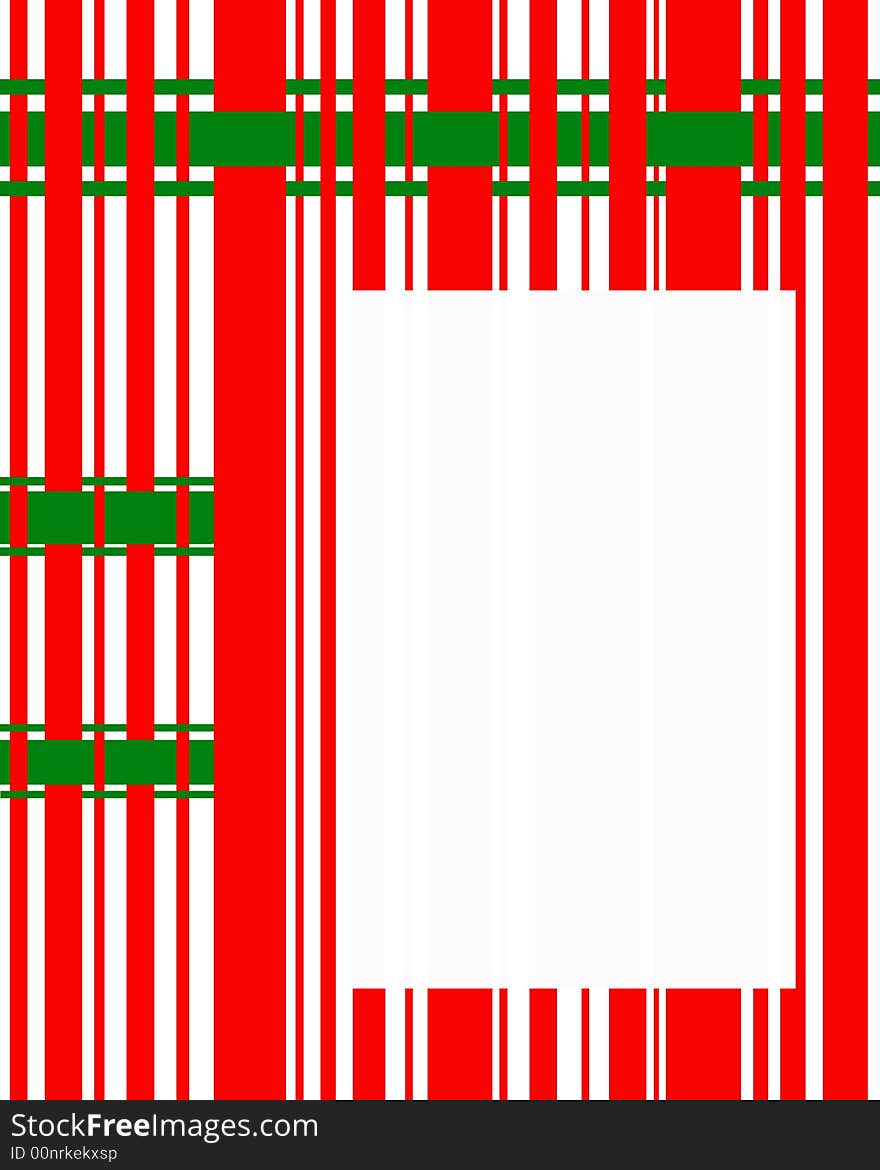 A green red and white ribboned background or picture frame. A green red and white ribboned background or picture frame.