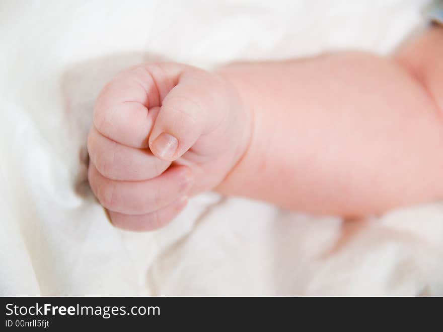 Sleeping baby close up of the hand. Sleeping baby close up of the hand